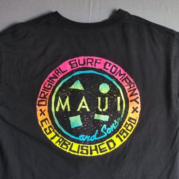 Maui and Sons sweatshirt women's size L black with graphic design, long sleeve - Picture 4 of 9